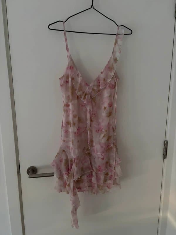 Bershka Bershka Ruffle Floral Chiffon Dress