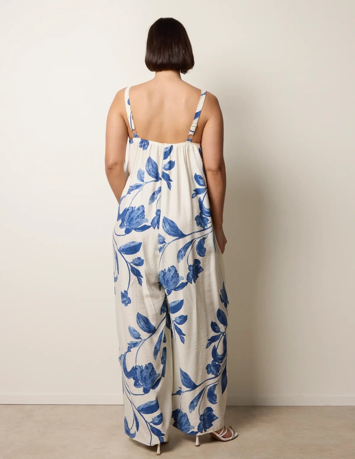 Blue Vanilla Floral Print Wide Leg Jumpsuit - 4