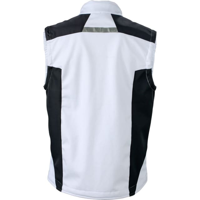 James and Nicholson James and Nicholson Men's Craftsmen Strong Softshell Gilet in White - 2