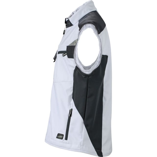 James and Nicholson James and Nicholson Men's Craftsmen Strong Softshell Gilet in White - 3