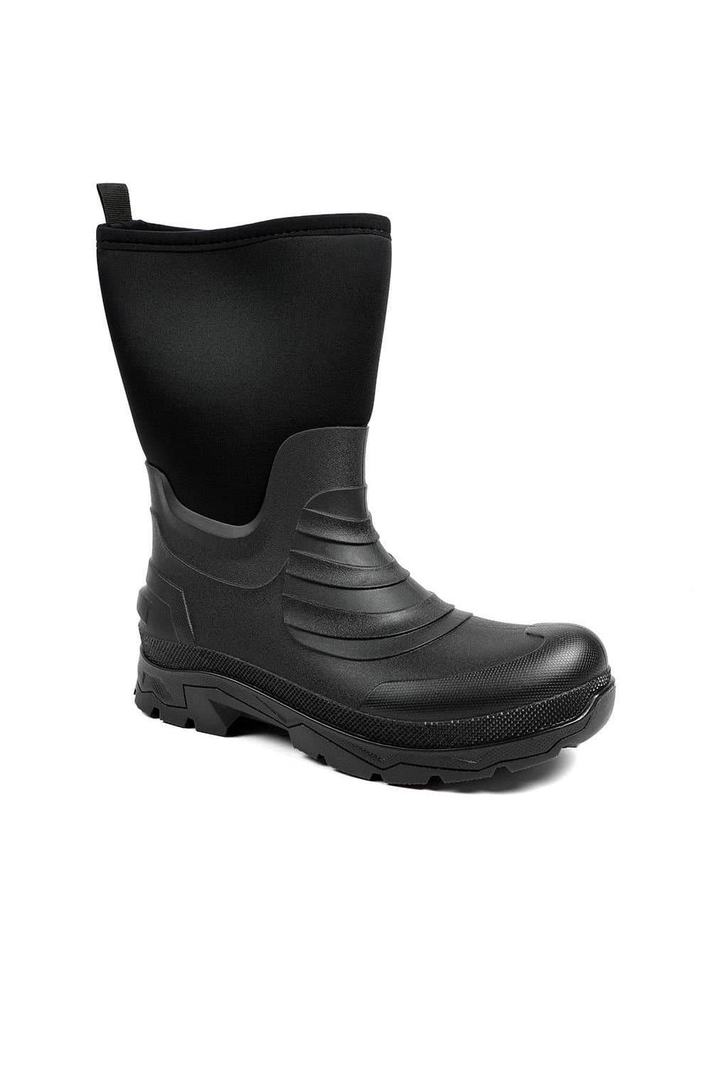 Pavers Pavers Men's Wide Fit Rugged Water Resistant Wellies In Black