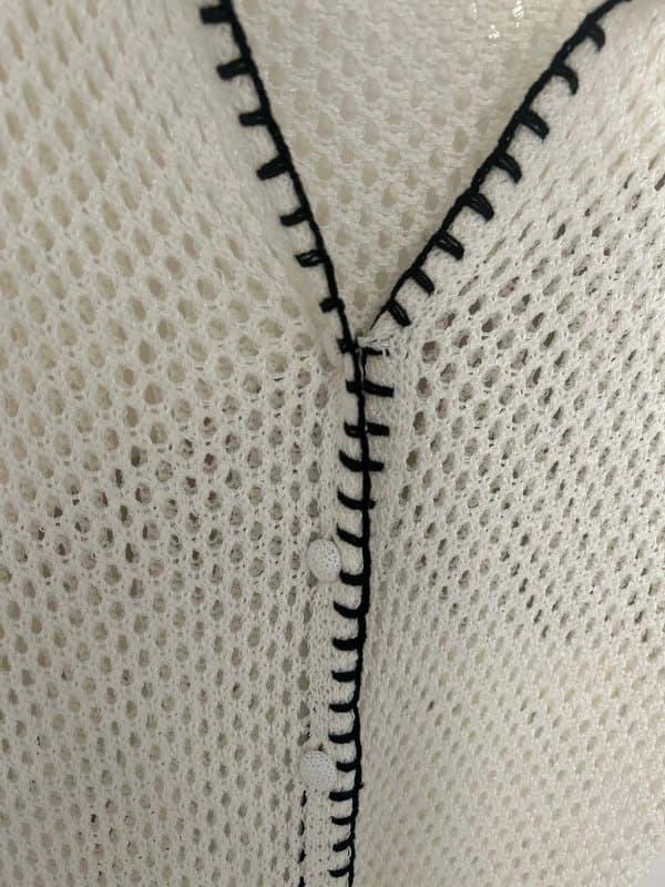 Topshop (0166p) white crochet button up top topshop xs
