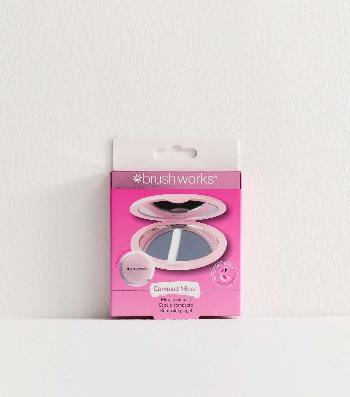 Brushworks Pink Compact Mirror Brushworks New Look