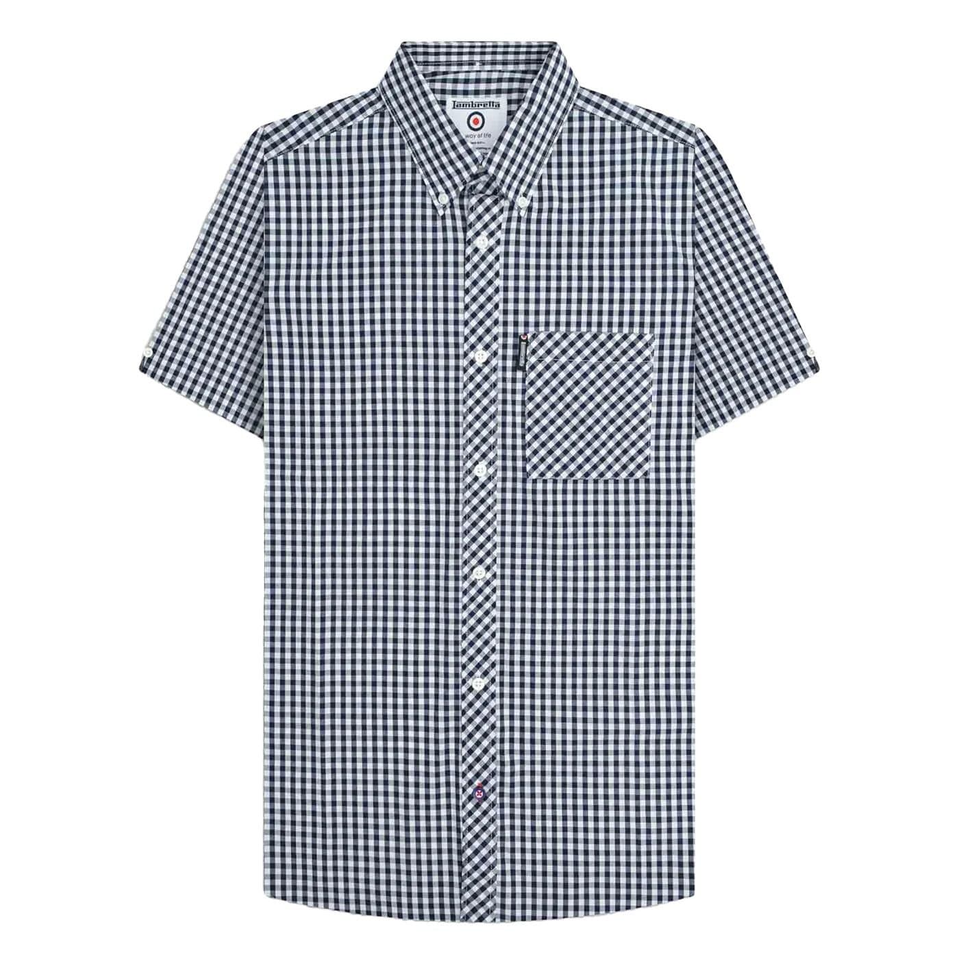 Lambretta Lambretta Men's SS25 Gingham Shirt in Navy