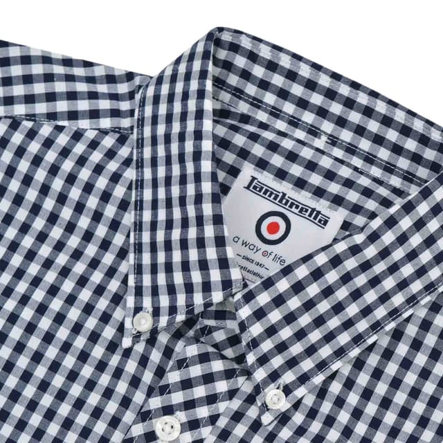 Lambretta Lambretta Men's SS25 Gingham Shirt in Navy - 3