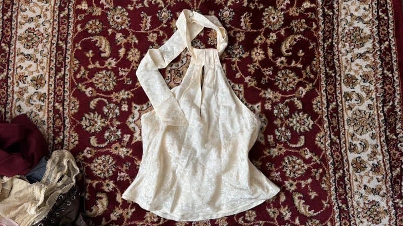 ASOS Cream, floral halter-neck top