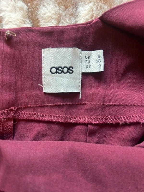 ASOS Burgundy Cross Back Midi Dress