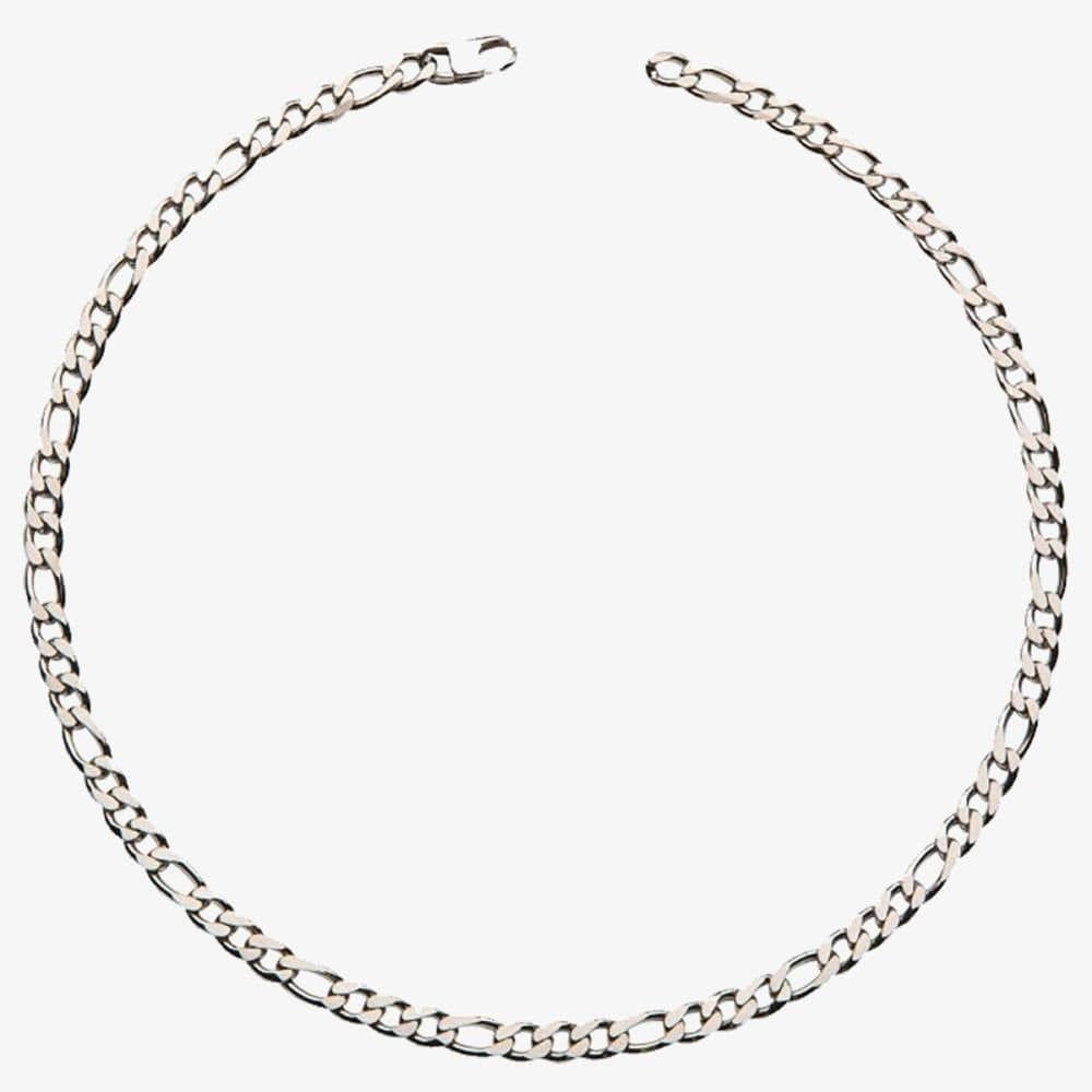 Unique Unique Men's Silver Figaro Chain Necklace