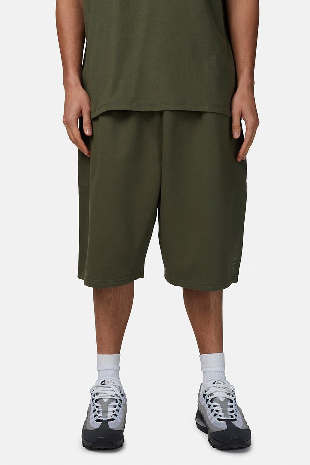 GOOD FOR NOTHING Good For Nothing Men's Baggy Monogram Jersey Shorts in Green