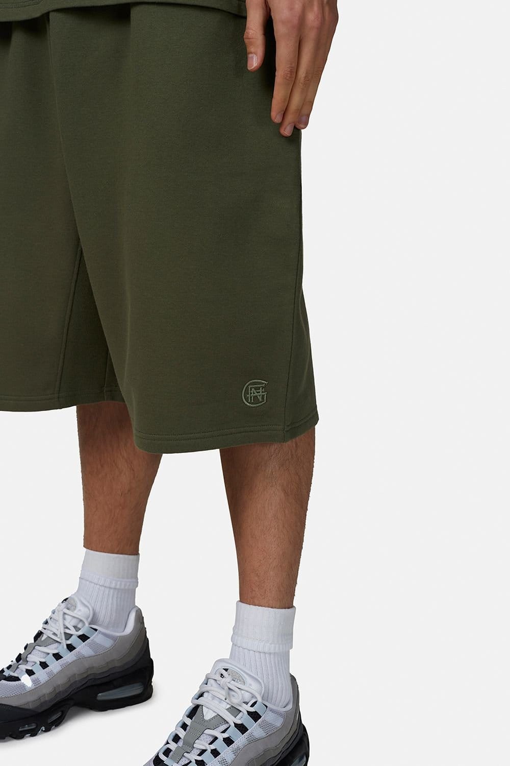 Good For Nothing Good For Nothing Men's Baggy Monogram Jersey Shorts in Green - 4