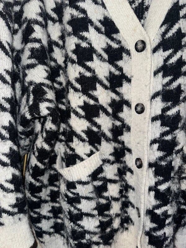Primark Houndstooth Knitted Cardigan Size XL 16-18