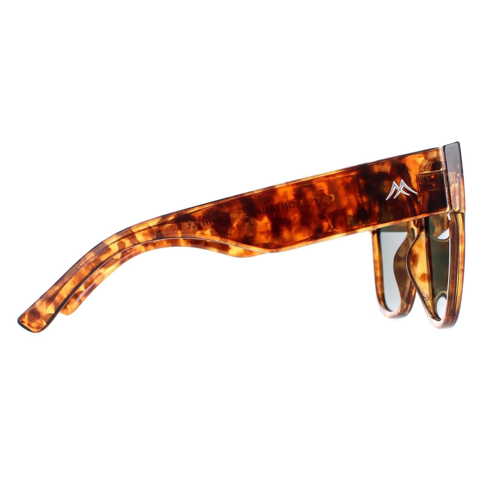 montana montana Women's Round Black Grey Sunglasses in Brown - 4