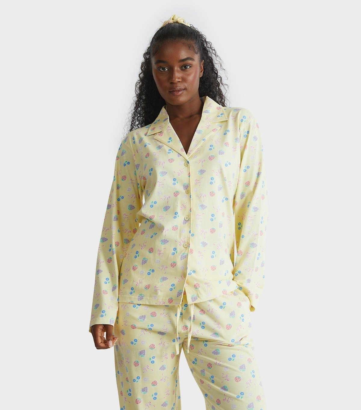 Skinnydip Women's Yellow Fruit Print Shirt and Trousers Pyjama Set Skinnydip New Look