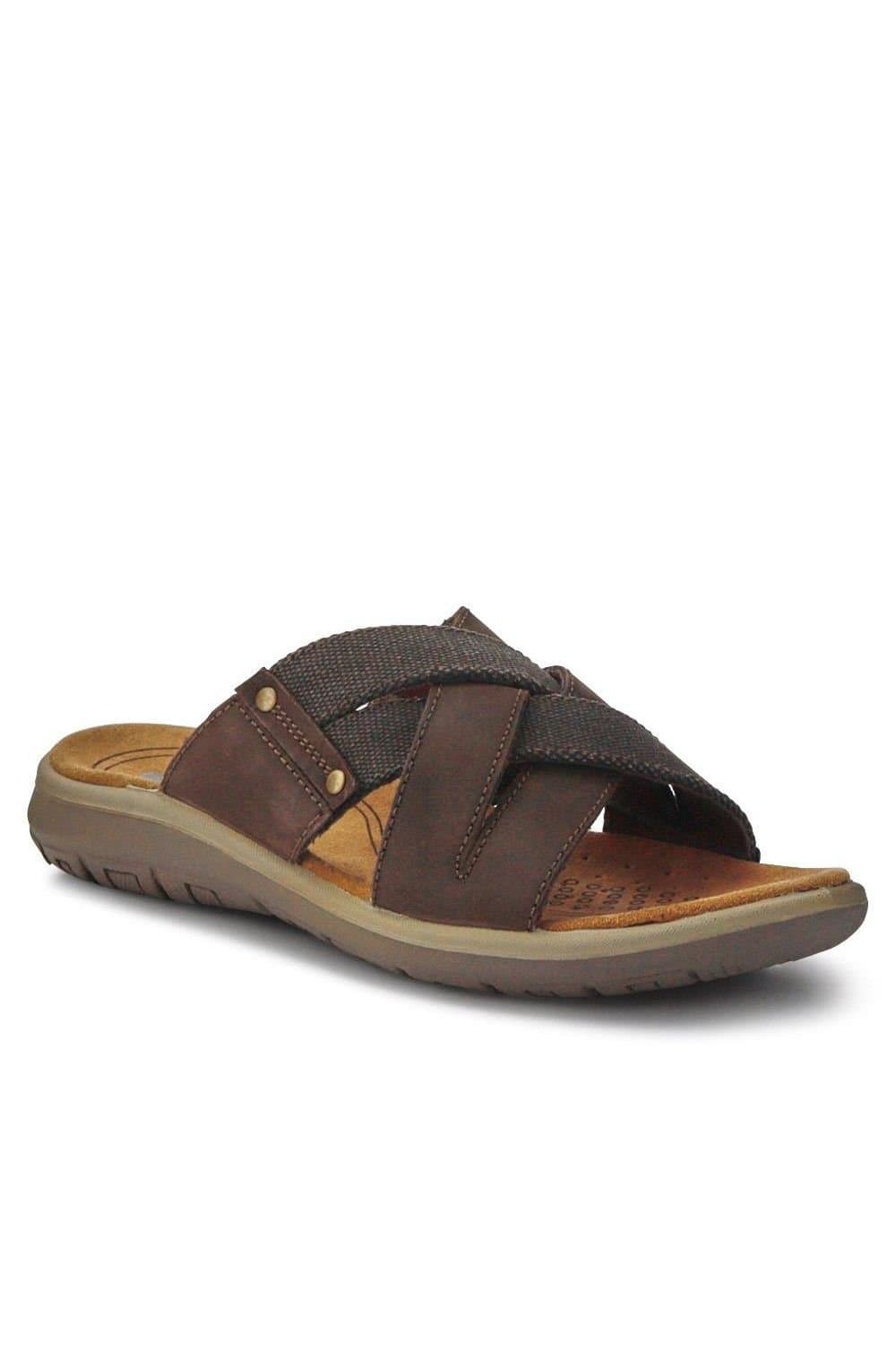 Pavers Pavers Men's Leather Mules in Brown