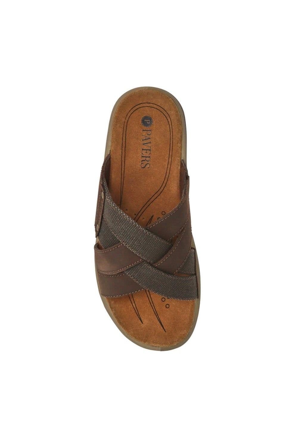 Pavers Pavers Men's Leather Mules in Brown - 4