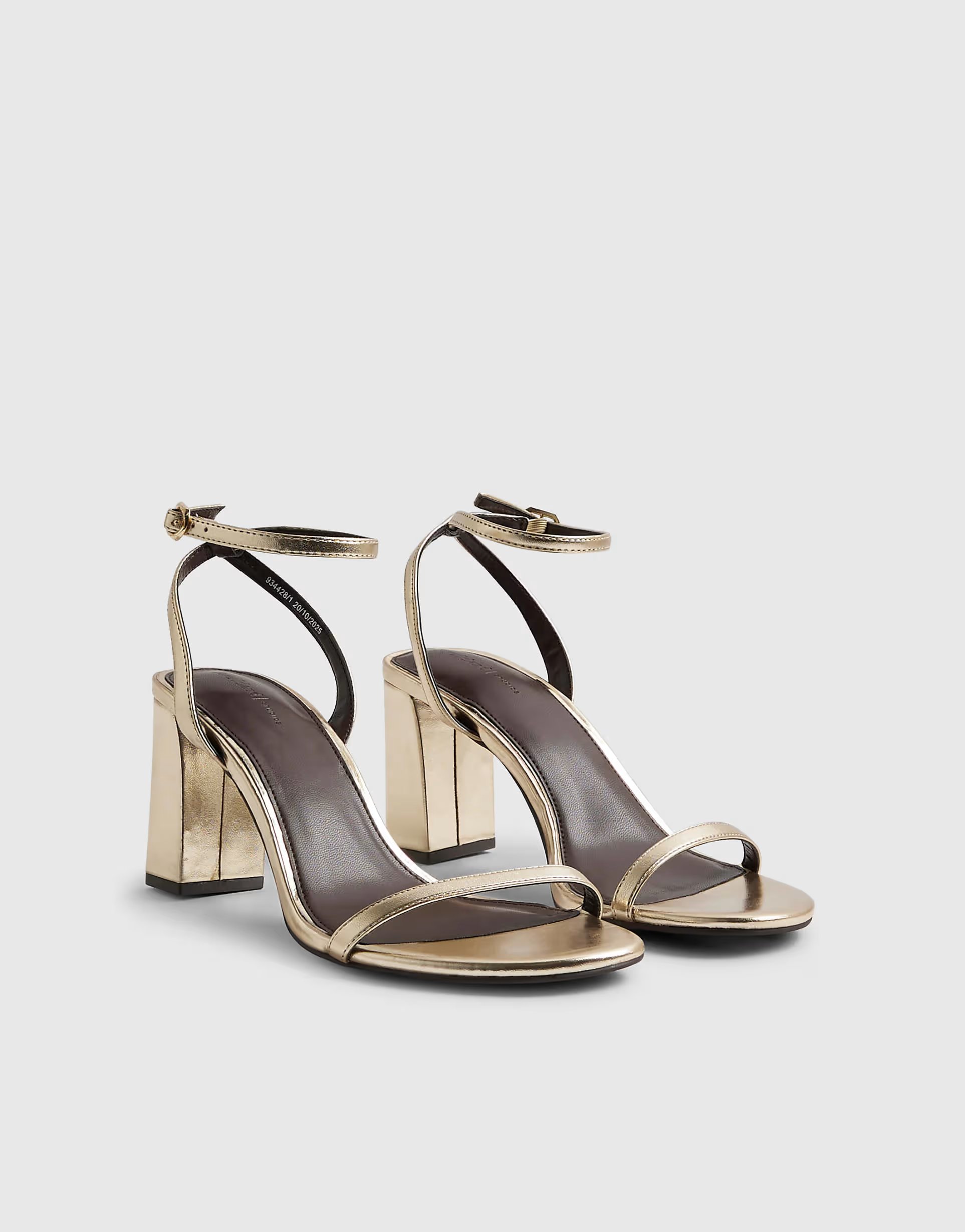 ASOS River Island Barely there heeled sandals in gold - 1