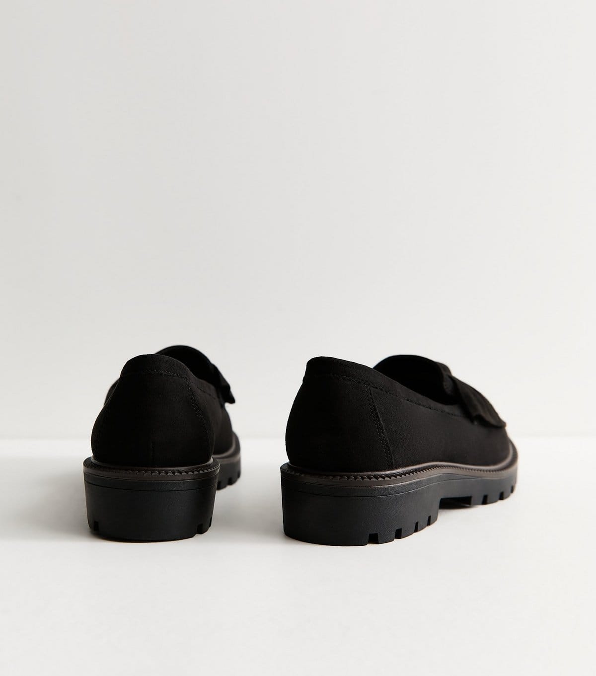 New Look Women's Black Faux Suede Bow Loafers Vegan New Look - 4