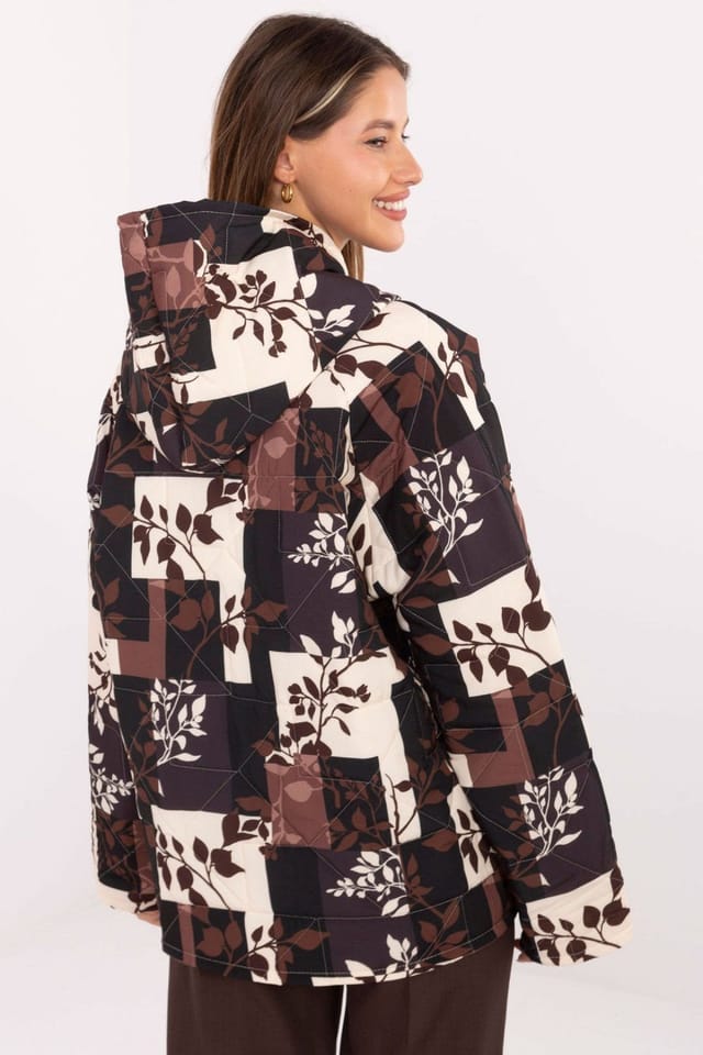 Love Lace Love Lace Women's Quilted Hooded Utility Jacket for Everyday in Brown - 3