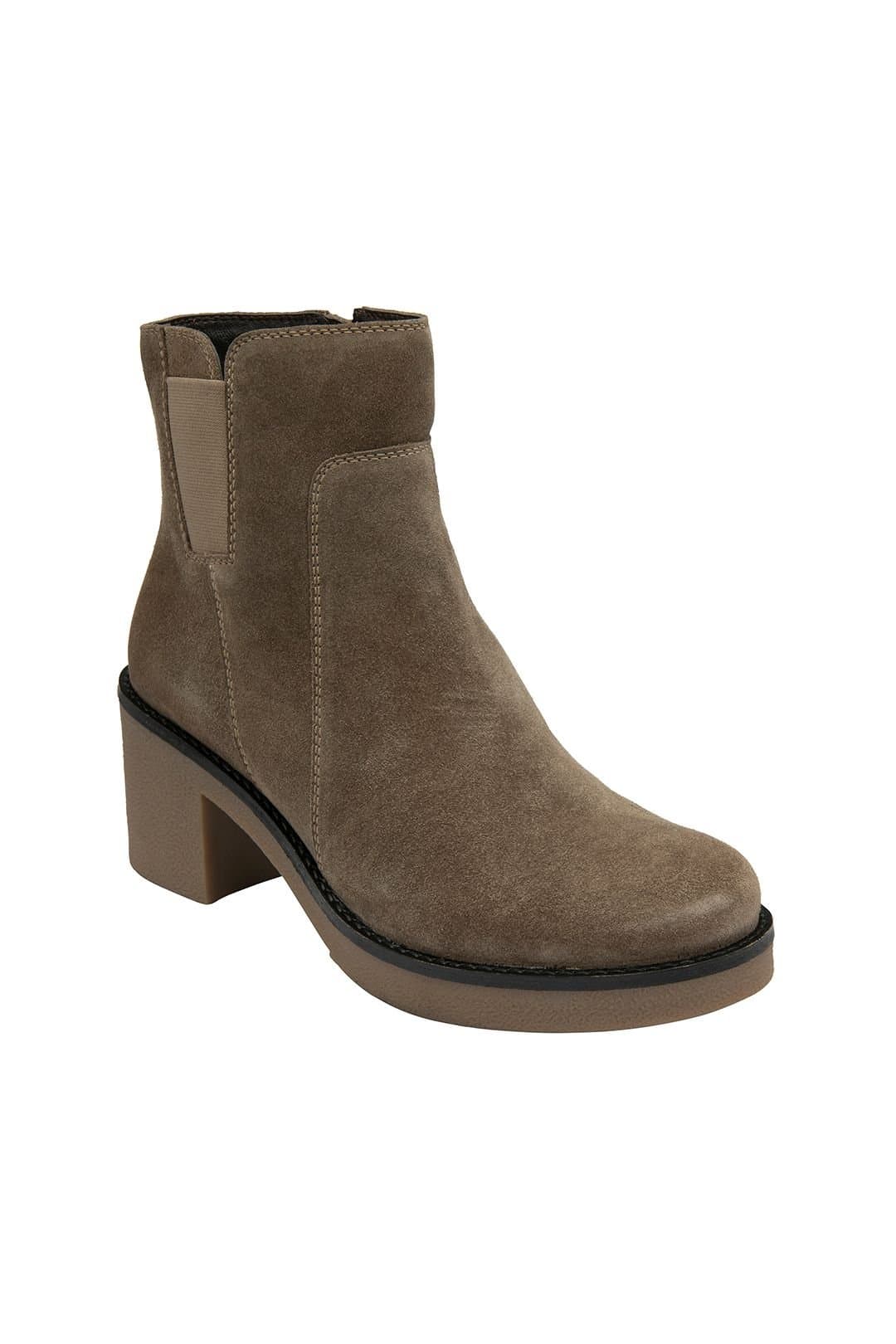 Lotus Lotus Women's Taupe Suede 'Lenora' Heeled Boots