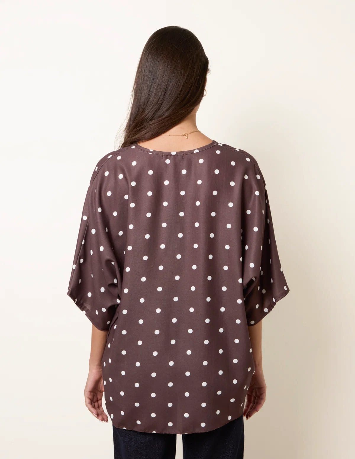 Blue Vanilla Polka Dot Knot Front Top - 4