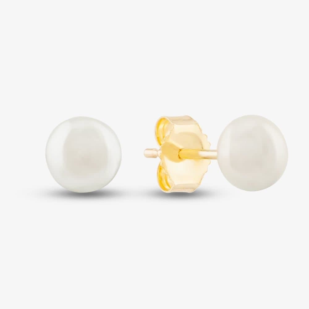 T.H.Baker T.H.Baker Women's 9ct Yellow Gold Freshwater Pearl Stud Earrings