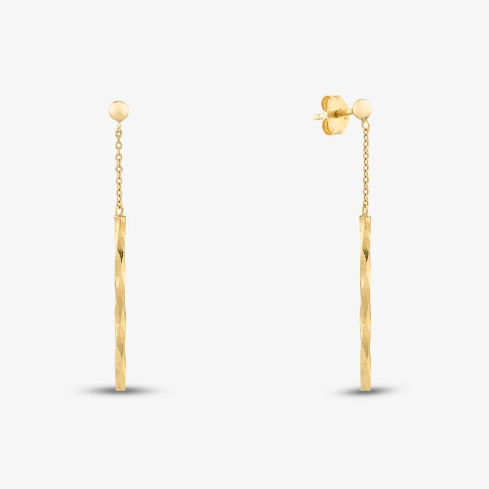T.H.Baker T.H.Baker Gold Faceted Bar Dropper Earrings