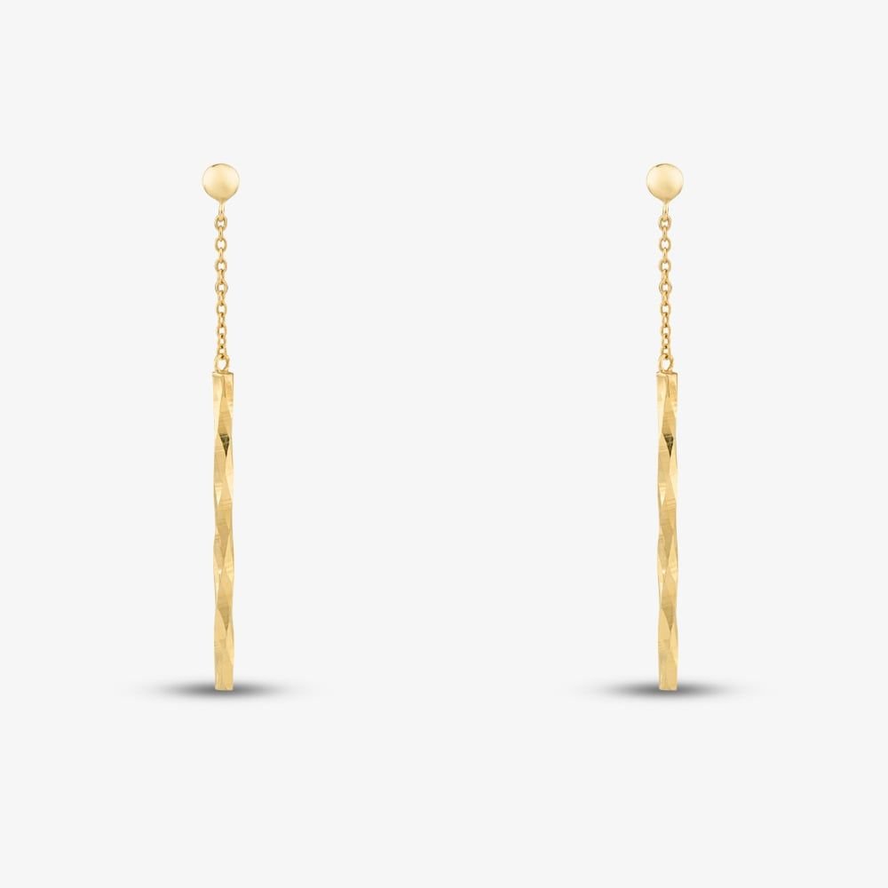 T.H.Baker T.H.Baker Women's 9ct Yellow Gold Faceted Bar Dropper Earrings 1.54.4959 - 2