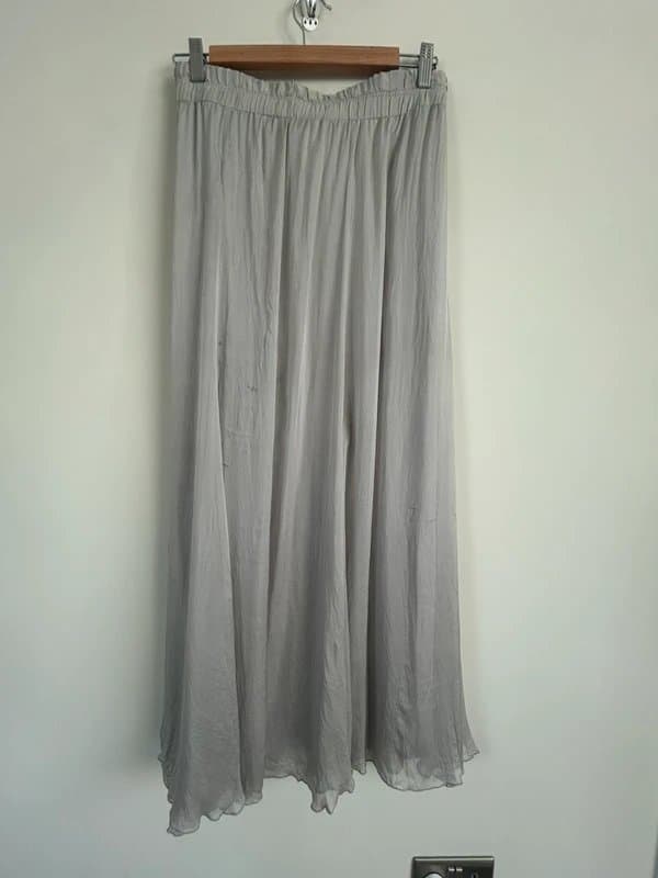 Phase Eight Shop Floor Phase Eight Silk Grey Maxi Skirt-  UK 18