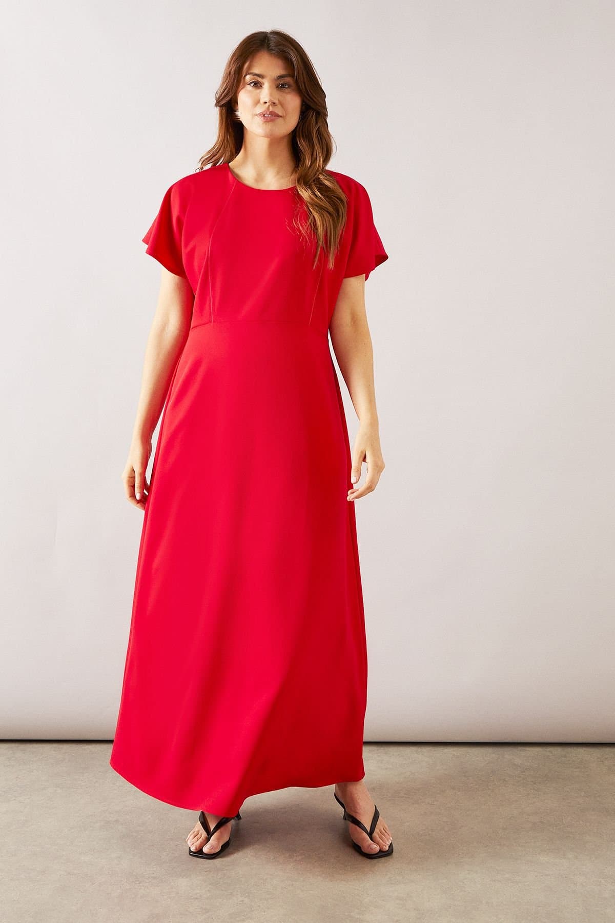 Wallis Wallis Women's Pleated Detail Midi Dress in Red