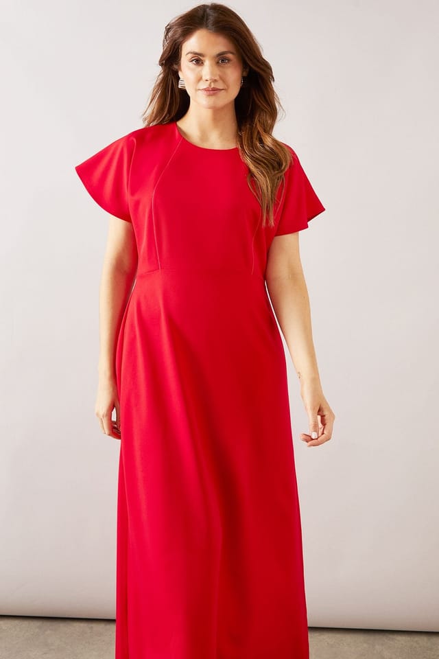 Wallis Wallis Women's Pleated Detail Midi Dress in Red - 2