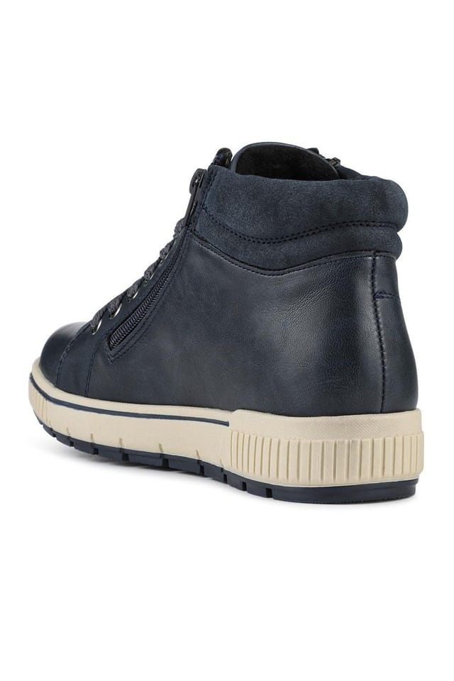 Pavers Pavers Women's Lace Up Trainers with Side Zip in Navy - 3