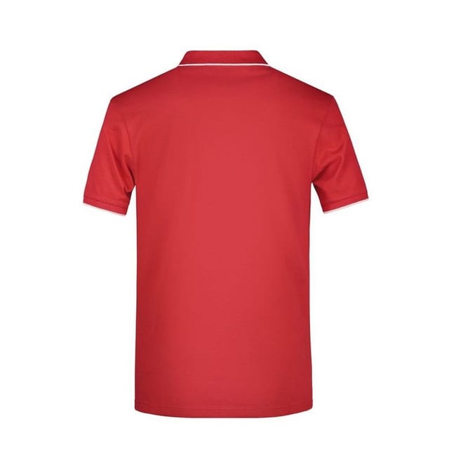 James and Nicholson James and Nicholson Men's Contrast Striped Pique Polo Shirt in Red - 2
