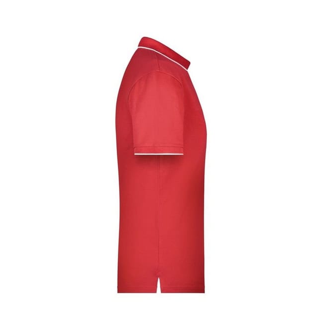 James and Nicholson James and Nicholson Men's Contrast Striped Pique Polo Shirt in Red - 3
