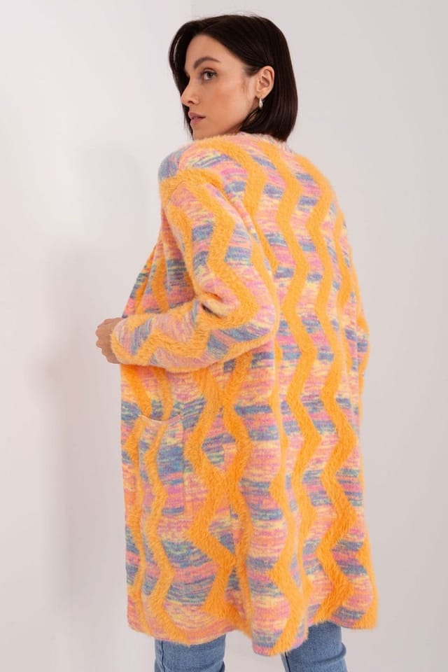 Love Lace Love Lace Women's Geometric Pattern Long Sleeve Cardigan Style 188851 in Orange - 3