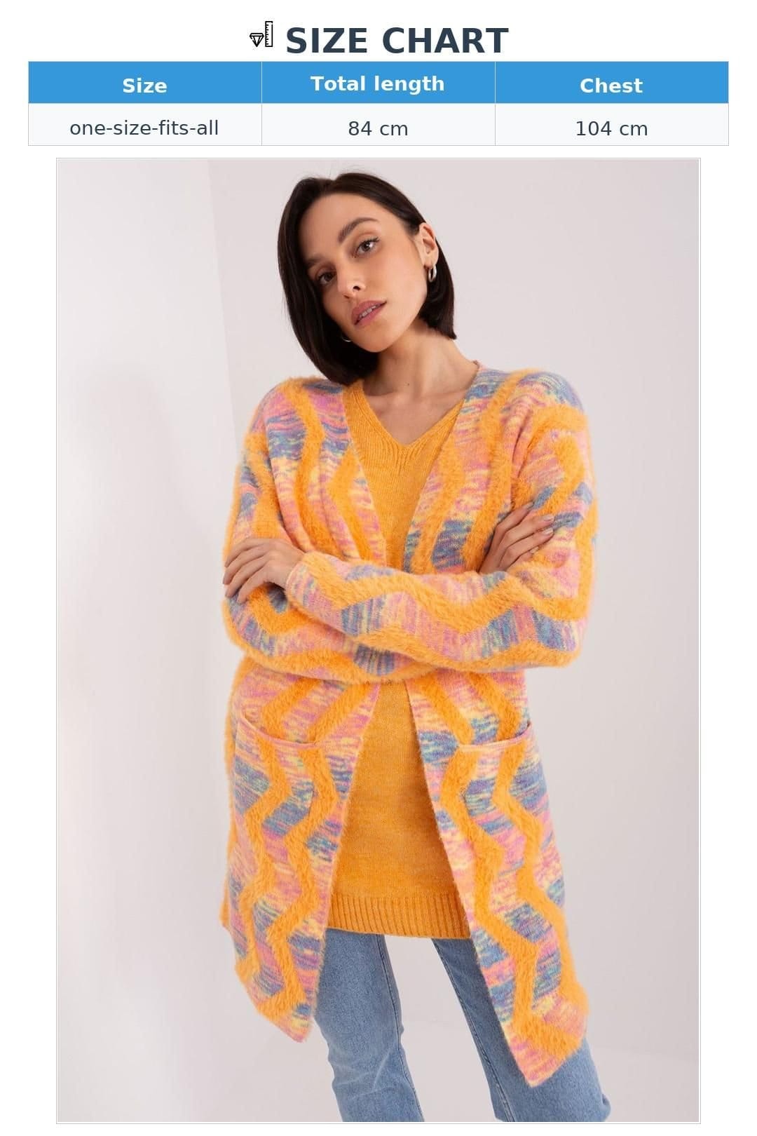 Love Lace Love Lace Women's Geometric Pattern Long Sleeve Cardigan Style 188851 in Orange - 4