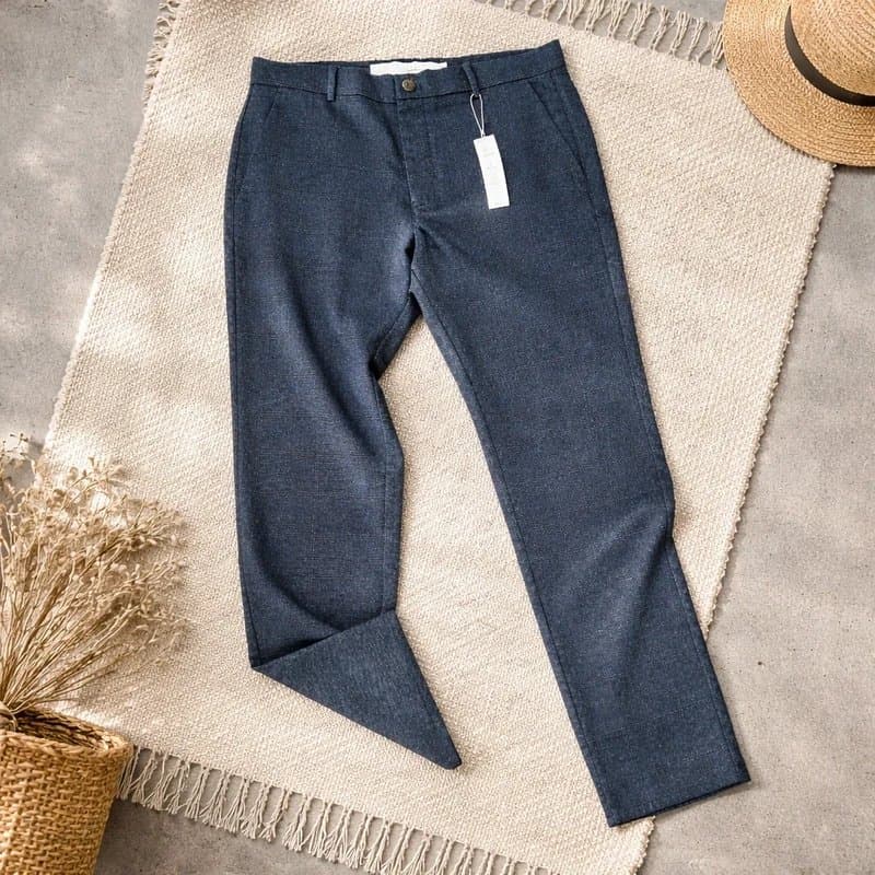 Bershka Mens check slim fit ankle suit trousers w 42/L29