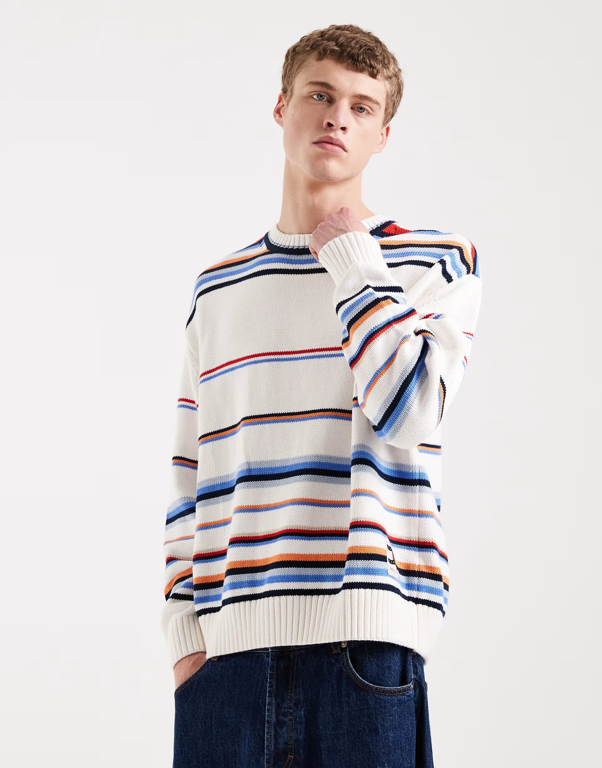 ASOS Tommy Jeans 90s jumper in cream stripe