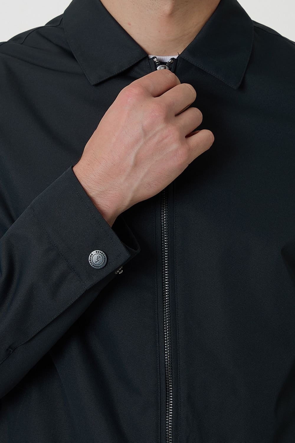 Threadbare Threadbare Men's Showerproof Lightweight Zip Through Jacket in Navy - 4