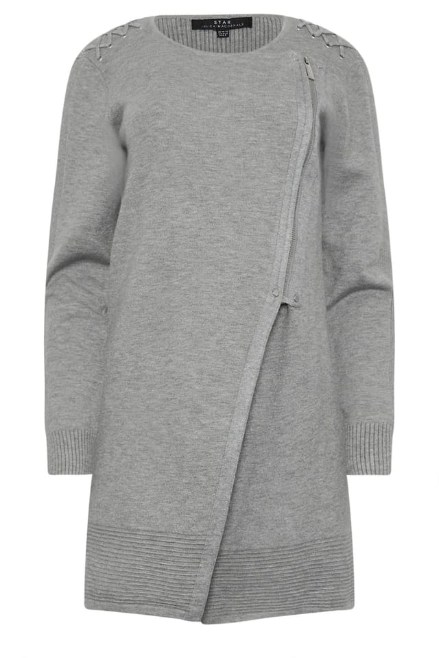 Star By Julien Macdonald Star by Julien Macdonald Women's Eyelet Detail Zip Cardigan in Grey - 2