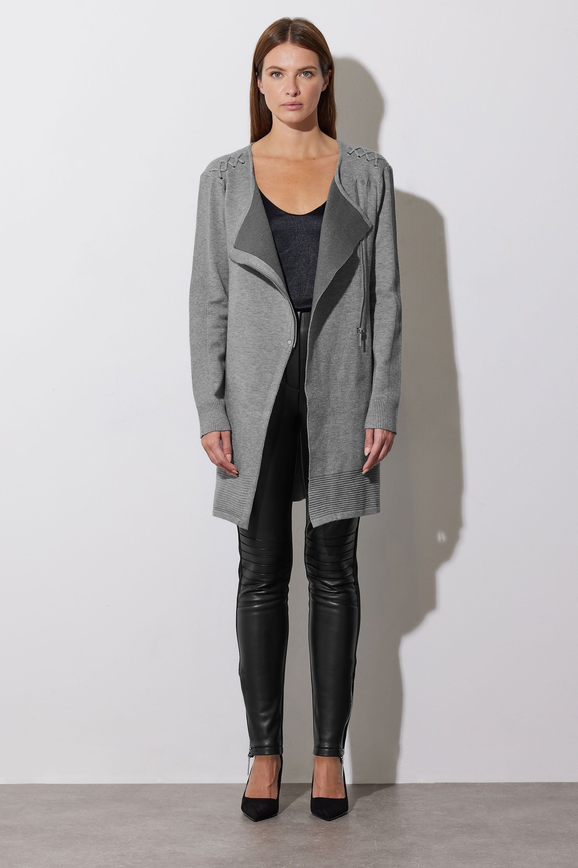 Star By Julien Macdonald Star by Julien Macdonald Women's Eyelet Detail Zip Cardigan in Grey - 3