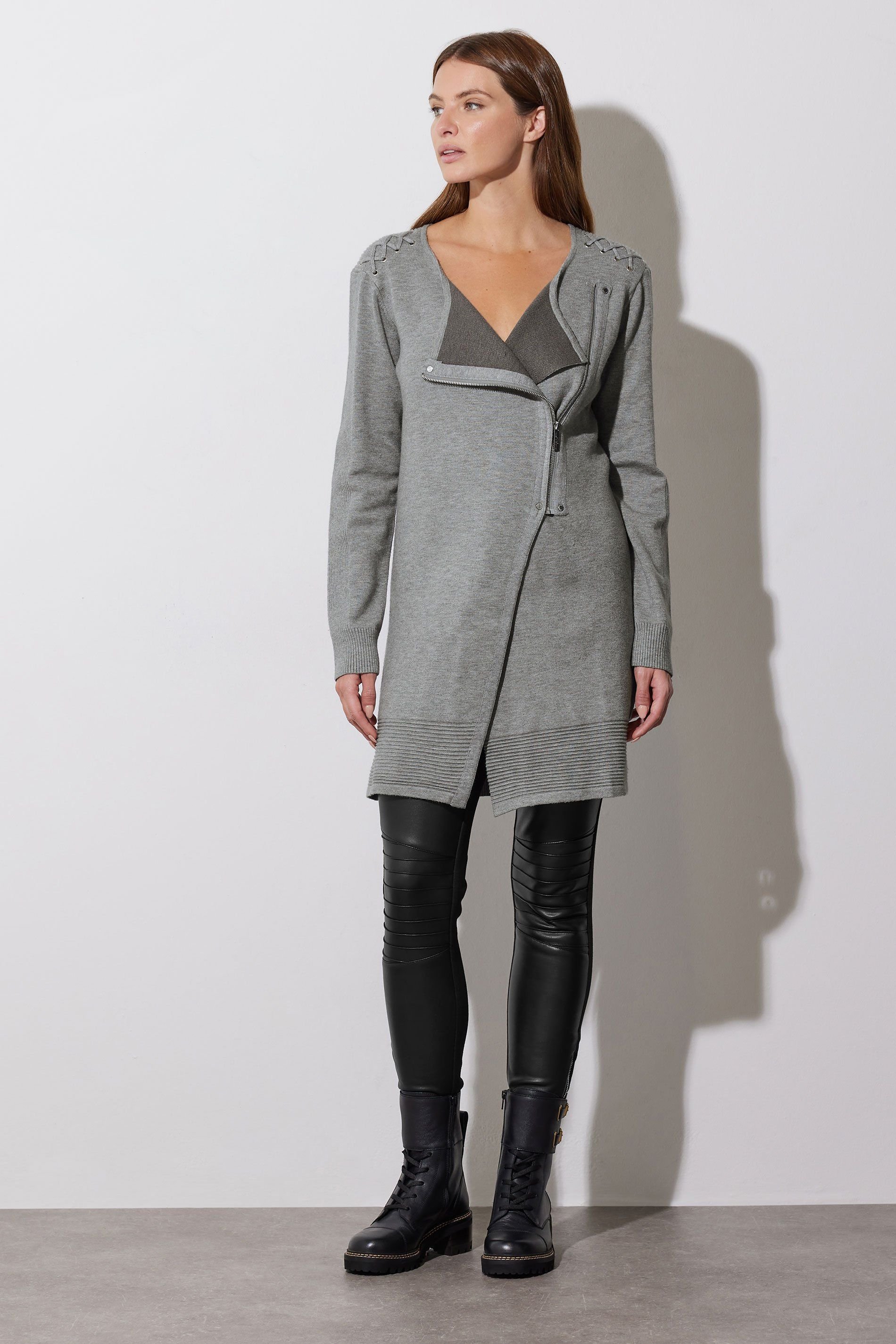 Star By Julien Macdonald Star by Julien Macdonald Women's Eyelet Detail Zip Cardigan in Grey - 4