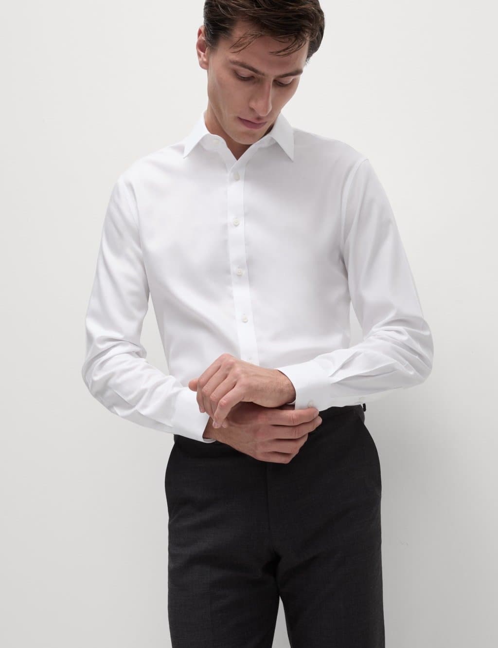 Marks & Spencer M&S White Cotton Slim Fit Shirt