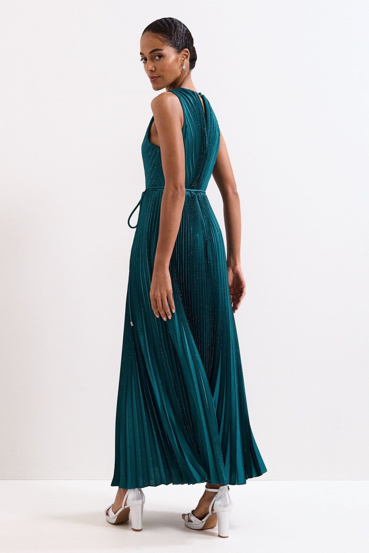 Phase Eight Phase Eight Women's Simara Sleeveless Glitter Maxi Dress in Teal - 4