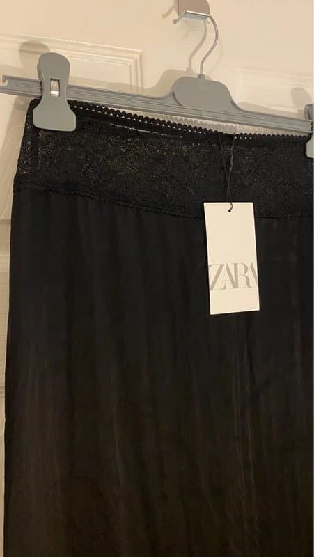 Zara Zara satin midi skirt