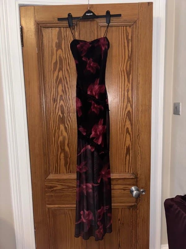 Bershka Floral mesh maxi dress