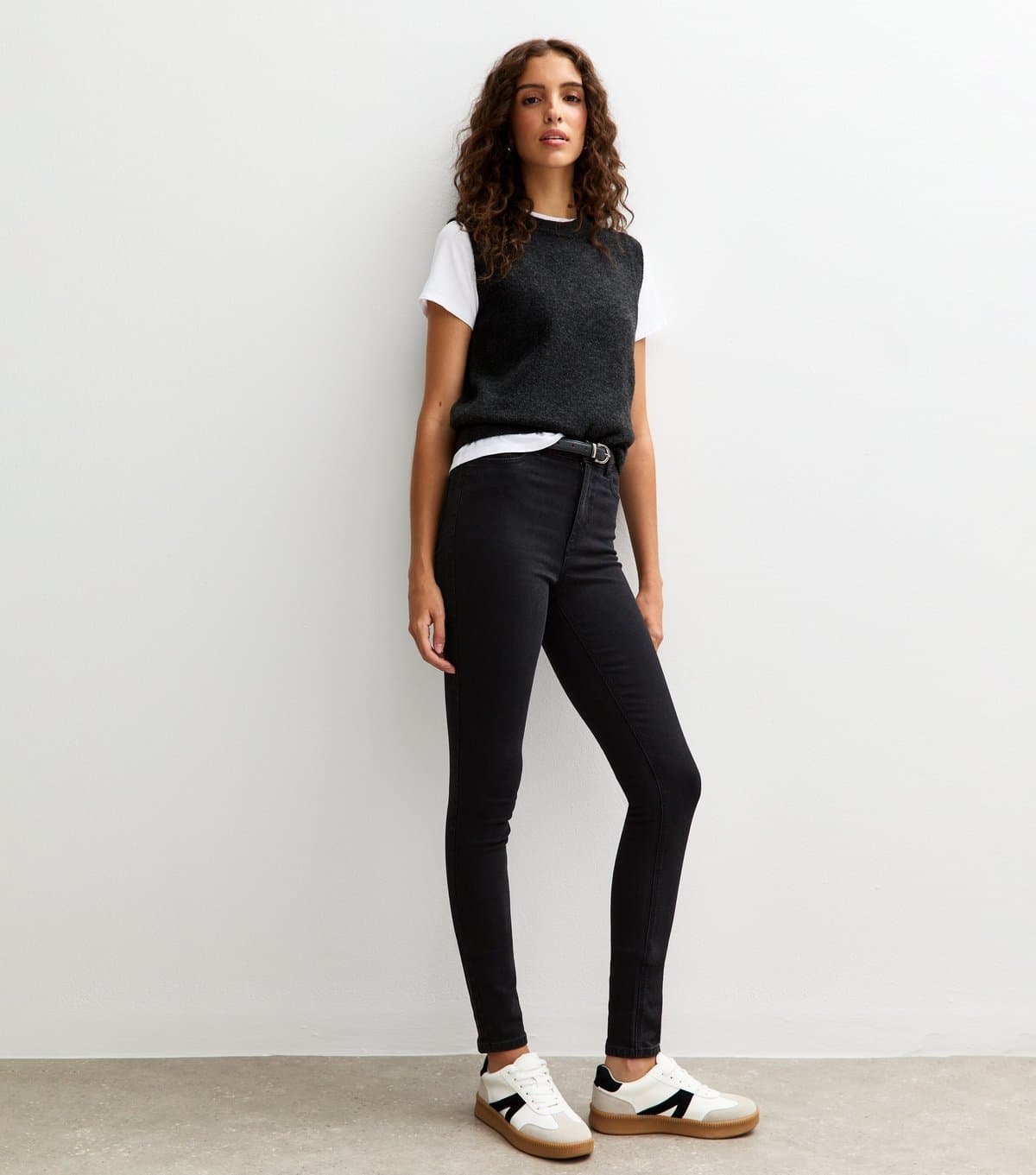 New Look Women's Tall Washed Black Mid Rise Amie Skinny Jeans New Look