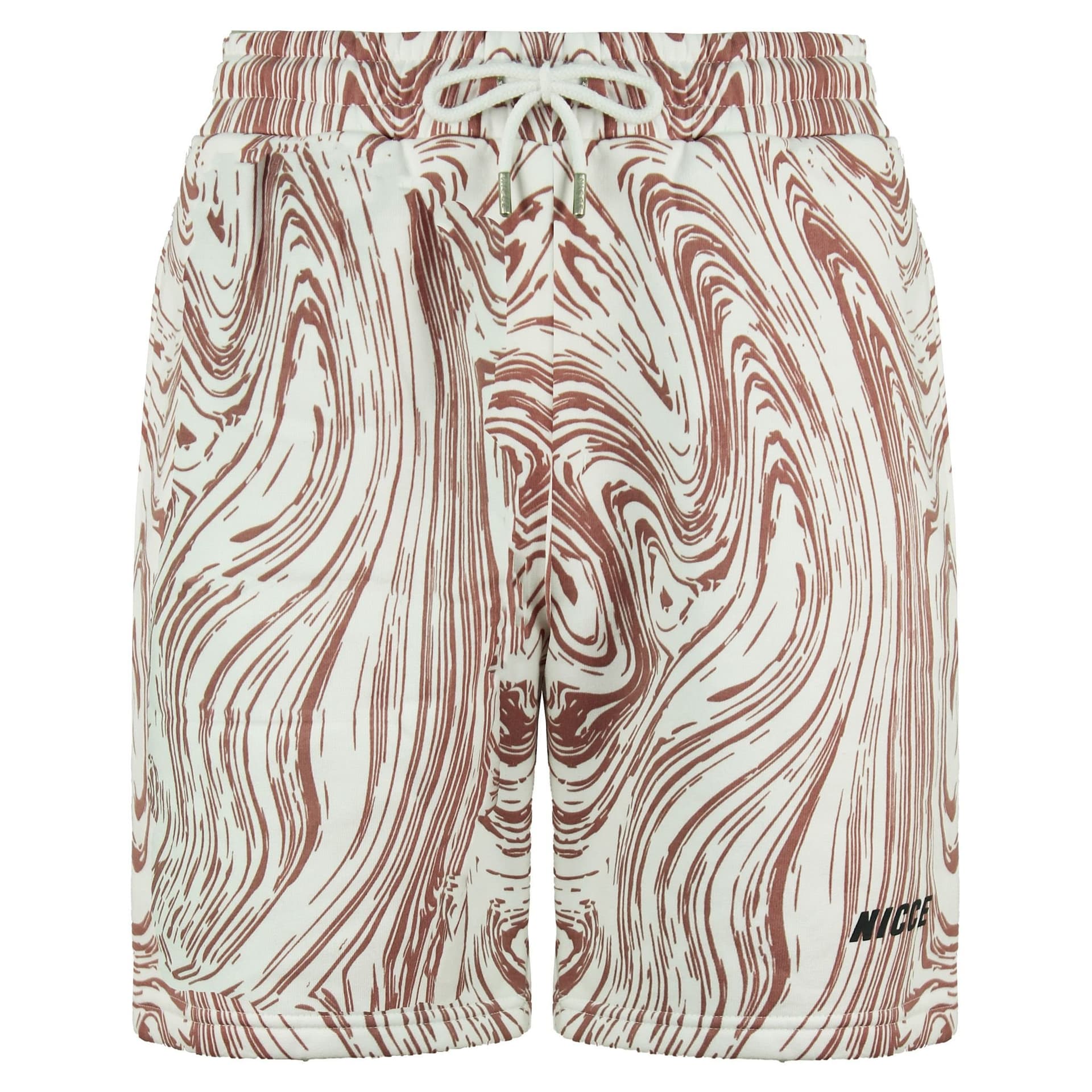 Nicce Nicce Men's Stretch Waist White Rose Ash Joggers Shorts in Pink