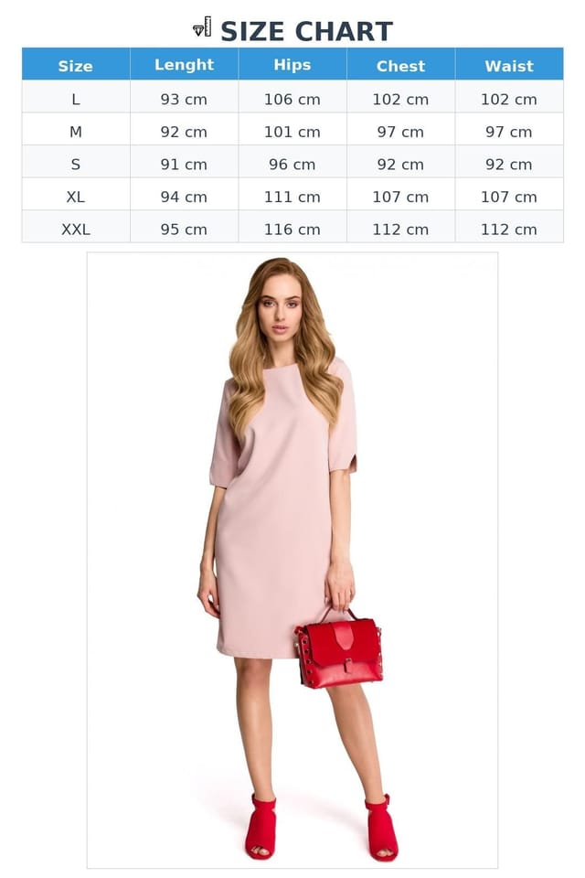 Love Lace Love Lace Women's Minimal Day Dress with Back Neckline & Sleeves in Pink - 3