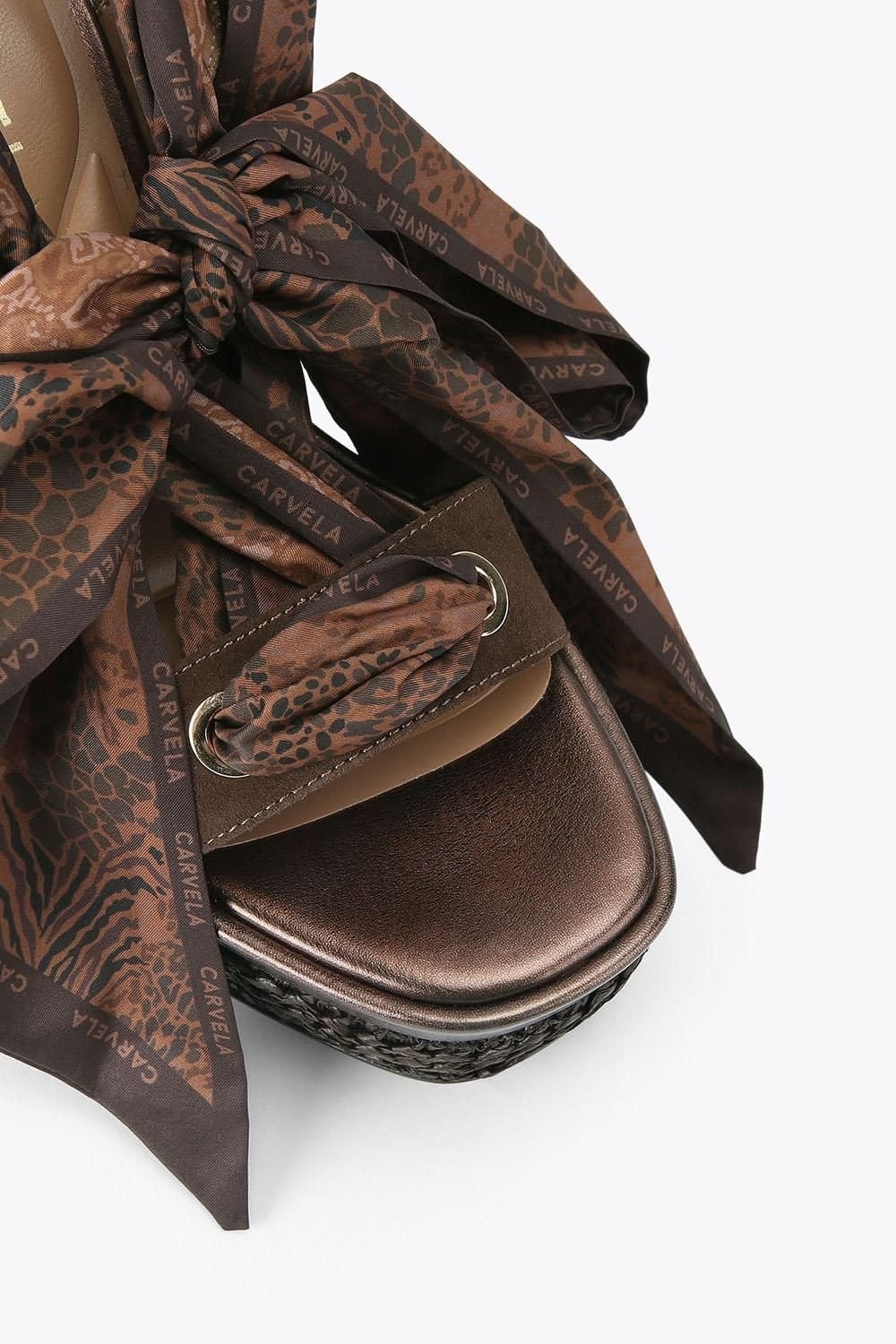 Carvela Carvela Women's 'Sorrento Scarf Wedge' Suede Heels in Brown - 4