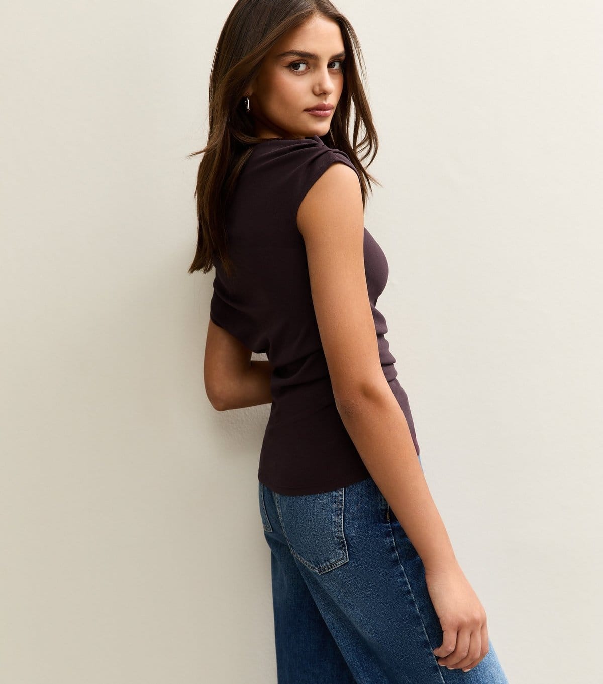 New Look Women's Dark Purple Gathered Off The Shoulder Top New Look - 4